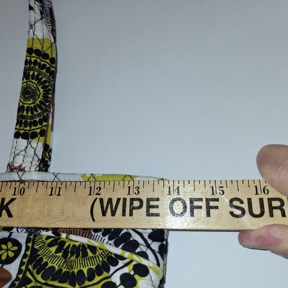 EUC Vera Bradley Small Tote in Cocoa Moss Retired Print - Wht/Grn/Brn/Blk Fabric - Picture 8 of 10